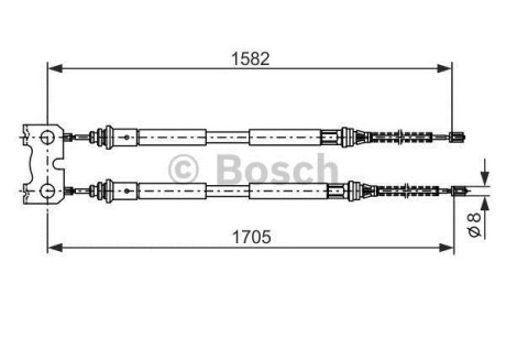 Трос ручного гальма BOSCH 1987477834 (фото 1)