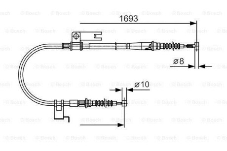 ТРОС тормозной левый BOSCH 1987477917