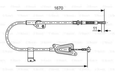 Трос ручного гальма BOSCH 1987477943