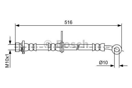 Шланг тормозов. ПЕРЕДНЕЕ ПРАВ BOSCH 1987481730