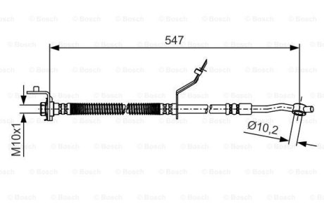 PRZEWУD HAM ELASTYCZNY HYUNDAI IX20 1.4, 1.6 10-, 1.4CRDI 10- PRZУD PRAWY BOSCH 1987481A55