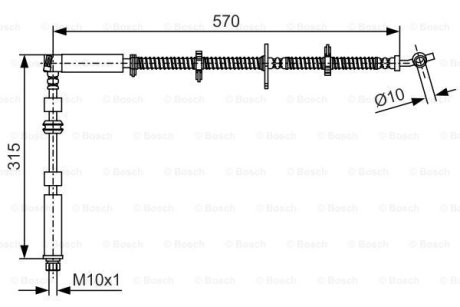 Шланг гальмівний LAND ROVER Discovery FL 2,7-5,0 09>> BOSCH 1987481A63