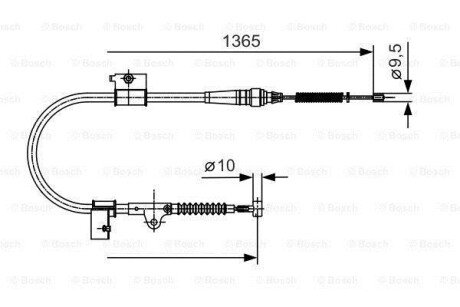 Трос ручного гальма BOSCH 1987482048