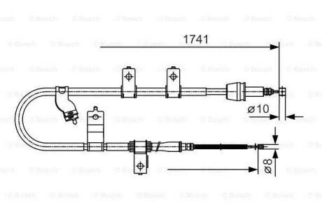 Трос ручного гальма BOSCH 1987482076