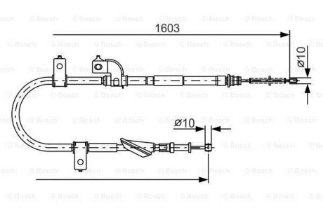 ТРОС тормозной правый BOSCH 1987482080