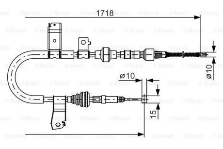 Трос ручного гальма BOSCH 1987482086