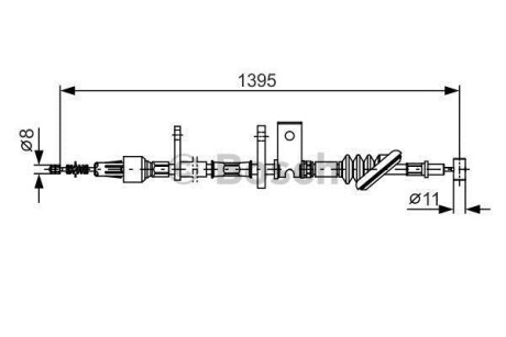 Трос ручного гальма BOSCH 1987482089