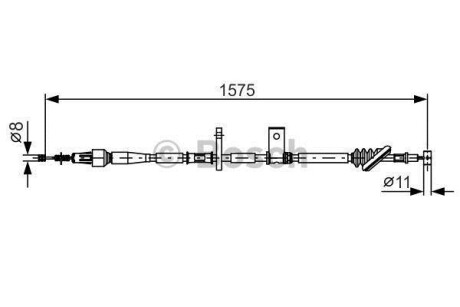 Трос ручного гальма BOSCH 1987482095