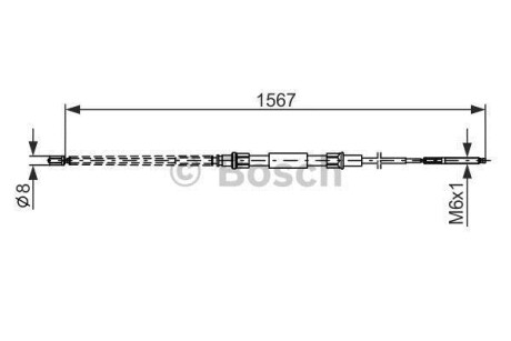 Трос ручного гальма BOSCH 1987482104