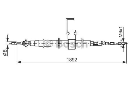 Трос ручного гальма BOSCH 1987482106