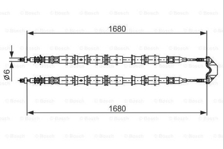 Трос, стояночная тормозная система BOSCH 1987482107 (фото 1)