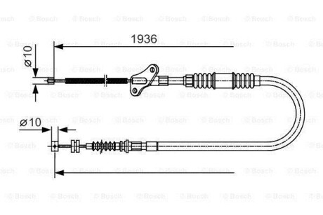 Трос ручного гальма BOSCH 1987482110 (фото 1)