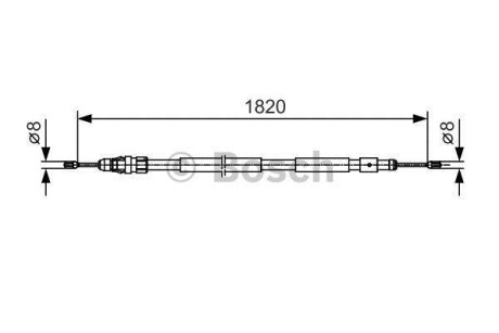 Трос ручного гальма BOSCH 1987482116