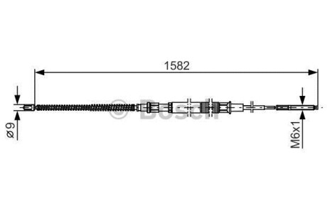 Трос ручного гальма BOSCH 1987482124