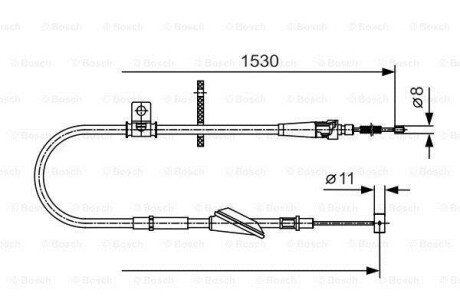 Трос ручного гальма BOSCH 1987482136