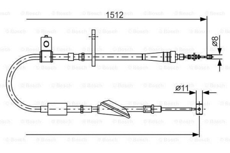 Трос ручного гальма BOSCH 1987482176