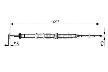 Трос, стояночная тормозная система BOSCH 1987482205