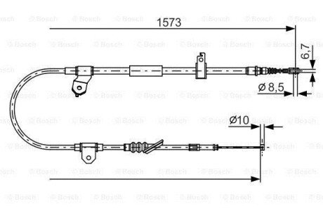 Трос ручного гальма BOSCH 1987482299