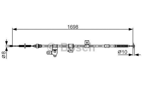 Трос ручного гальма BOSCH 1987482346