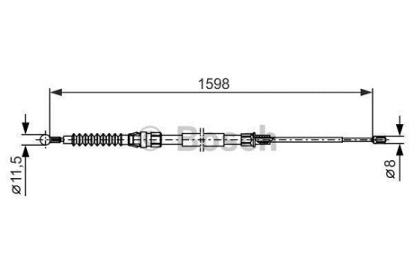 Трос ручного гальма BOSCH 1987482379