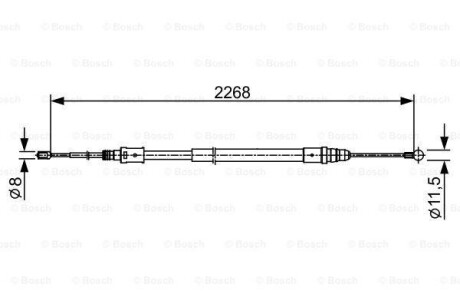 Трос ручного гальма CITROEN C5 III 1.6HDI 109KM 08-, 2.0 16V 140KM 08- BOSCH 1987482409