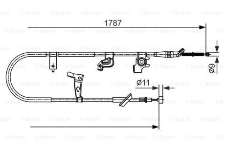 Трос, стояночная тормозная система BOSCH 1 987 482 435