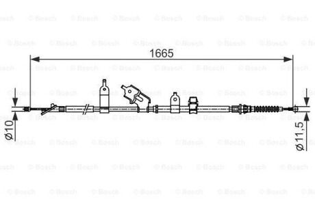 Трос, стояночная тормозная система BOSCH 1987482440