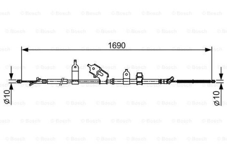 Трос, стояночная тормозная система BOSCH 1 987 482 443 (фото 1)