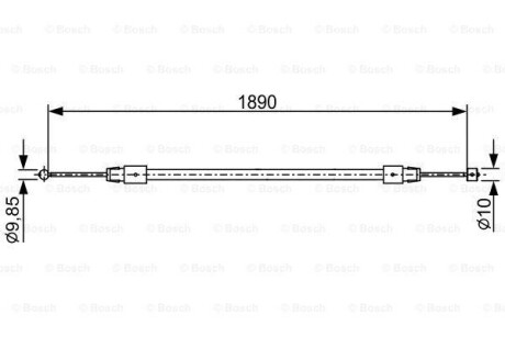 Трос, стояночная тормозная система BOSCH 1987482444