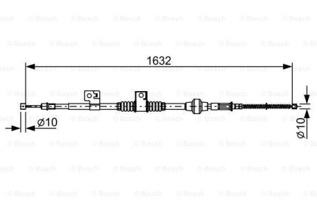 Трос, стояночная тормозная система BOSCH 1 987 482 519