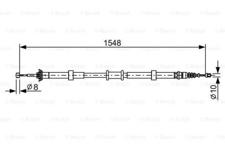 Трос, стояночная тормозная система BOSCH 1987482528