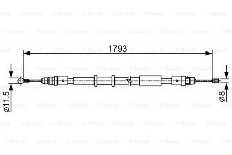 Трос ручного гальма BOSCH 1987482550