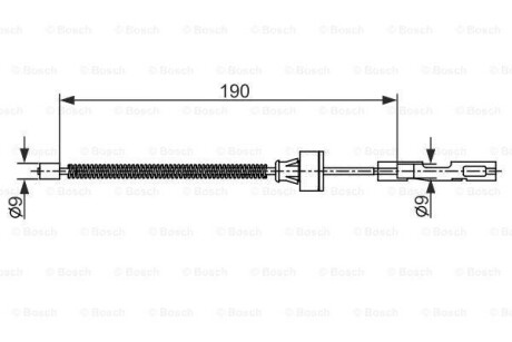 Трос стояночного гальма задній правий BOSCH 1987482561