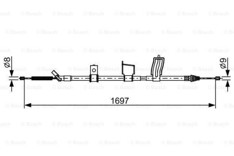 Трос стояночного тормоза BOSCH 1987482628 (фото 1)