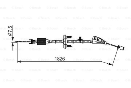 Трос ручного гальма CITROEN C4 GRAND PICASSO I 1.6 16V 08-, 1.6HDI 06- BOSCH 1987482795