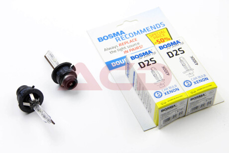 Лампа ксенонова D2S XENON 85V 35W P32D-2 4300K (2 шт) Bosma 6791D