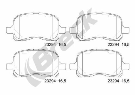 Гальмівні колодки, дискові BRECK 232940070100