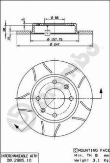 Тормозной диск BREMBO 08298575