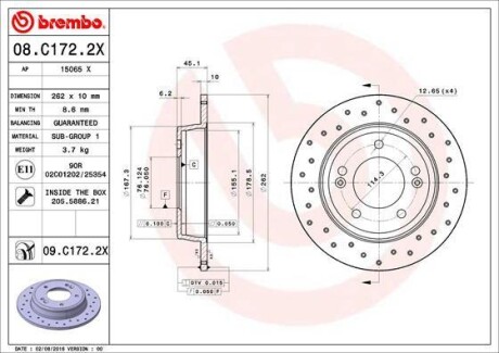 Гальмівні диски BREMBO 08C1722X