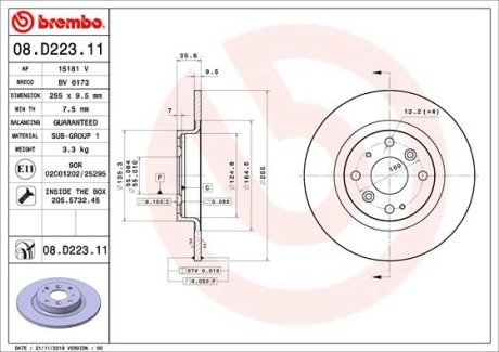 Тормозной диск BREMBO 08D22311