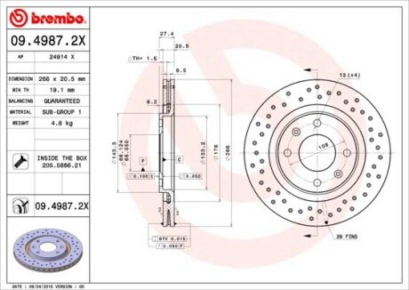 Гальмівні диски BREMBO 0949872X