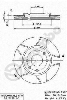 Тормозной диск BREMBO 09519675