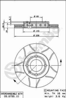 Тормозной диск BREMBO 09679975