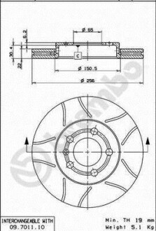 Диск тормозной BREMBO 09.7011.75