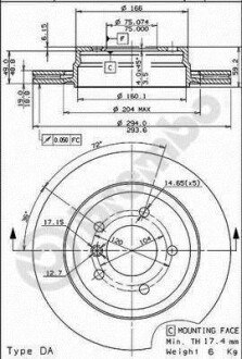 Диск гальмівний BREMBO 09772011