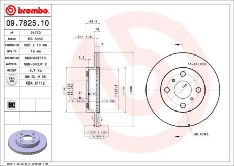 Тормозной диск BREMBO 09782510