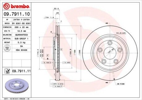 Тормозной диск BREMBO 09.7911.10