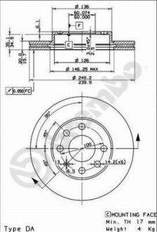 Тормозной диск BREMBO 09863575