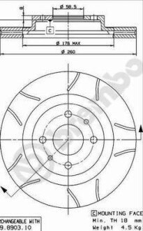 Диск гальмівний BREMBO 09890375