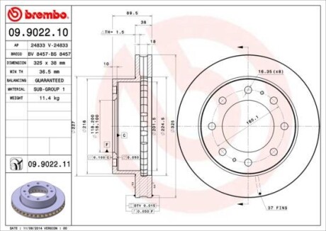 Диск гальмівний BREMBO 09902211